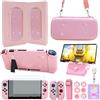 GUTIAL Accessories Bundle for Nintendo Switch - Cute Kawaii NS Accessories kit for Grils Boys Kids with Travel Carrying Case and Cartoon Dockable Protective Cover Case, Screen Protector, Stand - Pink