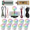 SJ@JX Kit encoder USB Arcade con pulsanti LED RGB e joystick Sanwa a 4/8 vie, interruttori meccanici neri, controller Plug & Play per Nintendo Switch, PS3, PC
