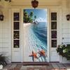 Hiseng Decorazione 3D per Porta, Copertura con Stampe da Spiaggia Copriporta Addobbi Porta d'Ingresso, Door Cover Sfondo Banner Casa (Acqua di Mare,90x210cm)
