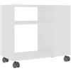 vidaXL Tavolino Bianco 70x35x55 cm in Legno Multistrato