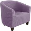 Hearda Copripoltrona 1 Posto, Jacquard Quadrato Copripoltrona, Elastico Copri Poltrona con Braccioli, Antiscivolo Cocktail Copri Poltrona, per Bar Soggiorno Camera da Letto (Viola)
