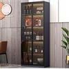 CIADAZ Mobile Bar per liquori, credenza Moderna Mobile Buffet in Legno massello con portabottiglie in Vetro temperato Sensore Automatico Luce a LED per Cucina Sala da Pranzo Soggiorno