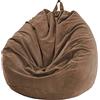 Chickwing - Fodera per pouf a pera, in velluto a coste, per poltrona a pera, senza riempimento, per esterni e interni, relax, per soggiorno, camera da letto, cuscino（Marrone， 85x110cm）