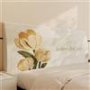 Treer Copertura per Testiera Letto Singolo Matrimoniale, 3D Tulipano Copri Fodera per Testiera Elastica, All-Inclusive Antipolvere Copritestata Letto Copertura (Cachi,180cm)