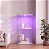KSFASHZ Vetrinetta Espositiva con LED, Vetrina in Vetro a 2 ripiani, 1 Porta, Vetrina Soggiorno con LED Vetrine di Vetro con Serratura Vetrinetta Espositiva a ColonnaVetrina Soggiorno 86×40×36.5cm
