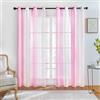 Odot Tende per Finestre Semi Trasparenti, Stile Strisce Tende Voile per Interni Tende Camera da Letto Moderna 1 Pezzo Tenda Filtranti con Occhielli Tenda per Soggiorno (Rosa,200x250cm)