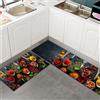 Hixingo Tappeto Cucina Antiscivolo Lavabile, Tappeto Cucina Passatoia Condimento Spezie 3D con Fondo in Gomma, Tappetino da Bagno Assorbente in Diatomite Asciugatura Rapida (40x120cm,Stile H)