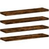 vidaXL Mensole Parete 4pz Rovere Fumo 40x10x1,5 cm Legno Multistrato