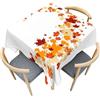 Morbuy Tovaglia Antimacchia Quadrata, Motivo Foglie d'Acero 3D Tovaglie Impermeabile Resistente all Acqua Tovaglie da Tavolo Moderne Copritavolo per Cucina Giardino (120x120cm,Stile Autunnale)