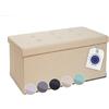 Blumtal Panca Contenitore Con 2 Scatole Extra - Camera da Letto 76x38x38 cm - Cassapanca da Interno - Cassa Panca Interni Beige