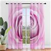Odot Tende per Interni con Anelli Tende Camera da Letto Tenda Filtranti 2 Pannelli, Rose Fiore Stampa Tende Voile Semi Trasparenti Sheer Tenda per Soggiorno Camera (132x182cm,Rosa 10)