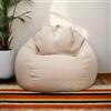 HORLSKI Pouf grandi per interni ed esterni per giochi da adulti impermeabili a forma di pera in poliestere senza imbottitura per soggiorno giardino, kaki, 90 x 110 cm