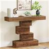 Tribesigns consolle ingresso moderno in Legno, 108x30x80cm, con base dal design accattivante, tavolino stretto in legno, tavolino da divano per soggiorno, corridoio, camera da letto,marrone rustico