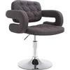 CLP Sedia Lounge Girevole Dublin in Stoffa I Poltroncina Design Chester Regolabile I Sedia con Braccioli Imbottita, Colore:Grigio Scuro
