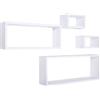 MODULARREDO | MERLINO Set 4 Mensole da Muro, Pensile Bagno, Mensola Parete, Scaffale Parete - 75x30, 60x25 e 2 da 25x15 cm, Kit Tasselli Incluso, Bianco - Made in Italy