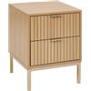 5 five simply smart 5five - Comodino Tasso a 2 cassetti, effetto legno beige naturale - Forma quadrata - Chiusura morbida e silenziosa - Cabina armadio, camera da letto, soggiorno