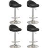 HDHNBA Set di 4 Sgabelli da Bar Regolabili, Sgabelli Girevoli Moderni ed Ergonomici con Schienale per Bancone Cucina, Rivestiti in Pelle PU con Schienale Basso