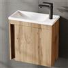 Planetmöbel Set mobili da bagno 2 pezzi Lavabo con mobile sottolavabo 50 x 48,3 x 24,8 cm rovere Wotan, mobile sottolavabo con lavabo da incasso bianco