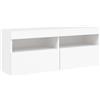 vidaXL Mobile TV a Parete con Luci LED Bianco 100x30x40 cm