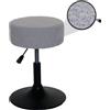 Mendler Sgabello HWC-C22, Sedia Make-up, Girevole Regolabile in Altezza Ø 37cm Tessuto Bouclé (450g/m²) - Grigio