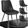 tectake® Set 4 Sedie Sala da Pranzo Effetto Velluto, Sedie Soggiorno con Morbida Imbottitura, Seduta Ergonomica, Poltrone Velluto Versatili, Sedie Design Moderno - Nero