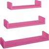 MODULARREDO | Set di 3 Mensole da Muro, 60x8x15.5 cm, Fuxia, Moderni, Sospese, Robuste, 10 kg, Organizza Libri, CD, Piante, Decorazione