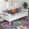 N-wood N01 Letto singolo 80x190, Divano Letto, Letto in legno massello, per Bambini e adulti, Struttura inclusa, Bordi arrotondati, Consigliato a chi soffre di allergie e asma, Bianco