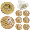 Regalami Set 6 Bomboniere Stappa Bottiglie Magnetico in Legno Confezione Completa con Scatola, Confetti e Biglietto (Orsetto Celeste)