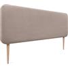 DHOME Testiera Imbottita Liscia Arrotondata in Lino Naturale con Gambe per Parete Acustica Testate Letto Fonoassorbenti Camera da Letto (Terra, 150cm)