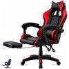 VIRSUS Sedia Gaming Ergonomica Reclinabile in similpelle 615, Altezza Inclinazione Regolabile, poggiapiedi, poggiatesta, cuscino lombare, rotelle, Poltrona Ufficio, Studio (Nera e Rossa)