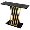 Vente-unique - Console Effetto marmo Nero e Dorato - ORSONA