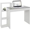 ML DESIGN modern living ML-Design Scrivania per Computer PC Laptop con 3 Ripiani 110 x 72 x 40 cm Tavolo da Lavoro per Casa Ufficio Studio Sistema 2 in 1 con Piano in Legno Bianco/Grigio Scrittoio Postazione di Lavoro