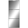 UEV Scarpiera con 3 Ante a Specchio, Armadietto Scarpe con Specchio Funzionale, Portascarpe da Ingresso, 50 x 23 x 121,5 CM, Bianco