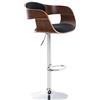 CLP Sgabello Alto Rétro Kingston Con Braccioli I Sgabello Bar Girevole In Stoffa E Legno Regolabile 63-77 CM, Colore:noce/nero