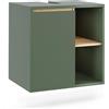 Vicco Mobiletto per lavabo Viola, Verde/Artigianale, 60 x 60 cm con ripiani aperti, adatto per il montaggio sotto lavabi standard