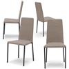 REDÒKASA Set 4 sedie imbottite MADE IN ITALY BETTY NEW per sala da pranzo, cucina, soggiorno, design moderno, gambe robuste in metallo, rivestimento in tessuto antistrappo morbido al tatto (4, Fango)