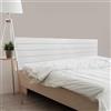 DHOME Testiera di Legno riciclato DM Stile Pallet Orizzontale Letto Pallet Ferramenta inclusa (220cm Doppio, Bianco Massiccio)