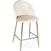 SAMIRA Sgabello cucina imbottito, sgabello alto mod. Nicole (1, Beige - piede dorato)