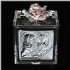 DLM Bomboniere DLM-31887-rosa (Kit 6 Pezzi) Scatolina Cofanetto Portaconfetti con Fiore in Cristallo e Icona Madonna con Bambino Matrimonio Comunione_Rosa bomboniera
