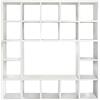 milani home - parete attrezzata porta TV 218 x 30 x 218 cm, bianco frassinato, con vani a giorno