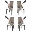 t m c s Tommychairs - Set 4 sedie con cuffia sfoderabile modello Jazz cucina bar e sala da pranzo, struttura in faggio color wenge, seduta e schienale imbottiti e rivestiti con cuffia in tessuto capriolo