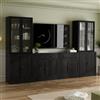 VOWNER Grande Mobile TV Soggiorno 180 cm per TV fino a 75 Pollici，Centro di Intrattenimento con Scaffali, Libreria Combinabile per Soggiorno, 2B+2C (Nero)