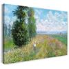 Printed Paintings Stampa su Tela (120x80cm): Claude Monet - Prato con pioppi