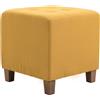 CLP Poggiapiedi Divano Pharao I Sgabello Pouf Capitonné Imbottito In Stoffa I Sgabello Basso Salotto Piedini in Legno, Colore:giallo