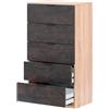 Arreditaly Comò Alto 5 Cassetti Sinfonier Stile Industriale Comodino Mobile Contenitore Salvaspazio Moderno Camera Da Letto Ingresso Stanza Arredo Burgos 110 x 60 x 40 Cm Rovere E Ossido