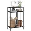 HOMCOM Consolle Ingresso con Ripiani, Tavolo Consolle in Metallo, Tavolino Ingresso per Camera da Letto, 55x30x85 cm, Nero