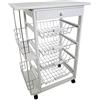 Mueble Gestion - Carrello porta frutta e verdura da cucina, mod. Bahia 5, colore: bianco