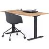 Mobili Fiver, Scrivania Fissa Clara 140x80 Rovere Rustico con Gambe Nere, Nobilitato/Alluminio/Acciaio, Scrivania moderna per Ufficio
