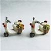 DLM Bomboniere DLM26934STOCK (Kit 12 Pezzi) Veicoli Vespa Vespetta Moto Motorino in Ceramica con Fiori bomboniera Regalo
