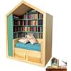 Generico Libreria Miniatura | Libreria Piccola Miniatura,200 Libri 2 Cuscini Decorazione per Scene per Dormitorio Viaggio Studenti Asilo Bambini Adulti Comodino Camera da Letto Scrivania